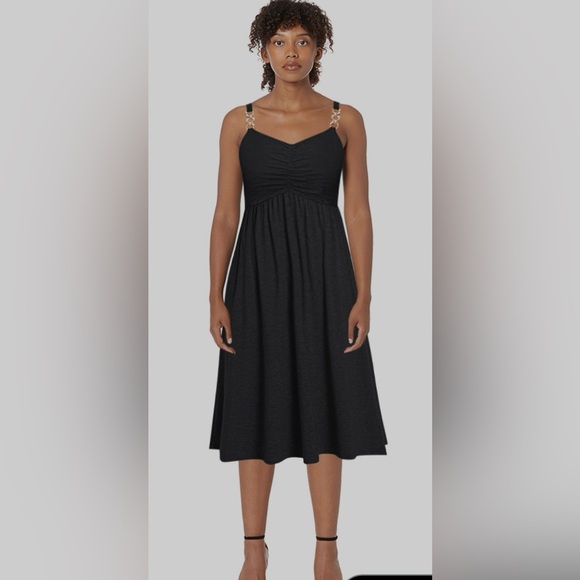 Soesdemo Boho Sleeveless V Neck Spaghetti Strap A Line Sundress w/ Pockets - Picture 5 of 16